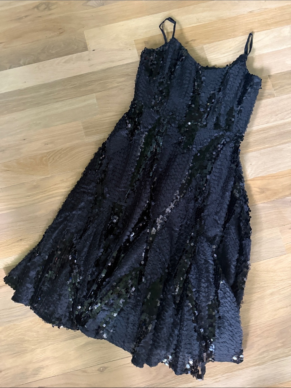 Dress the Population Black Sequined Midi Dress